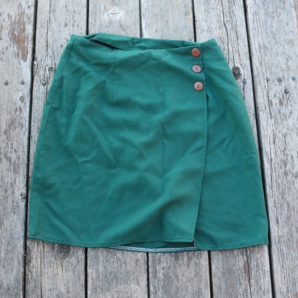 Vintage Dresses & Skirts - Vintage Green Button Skirt